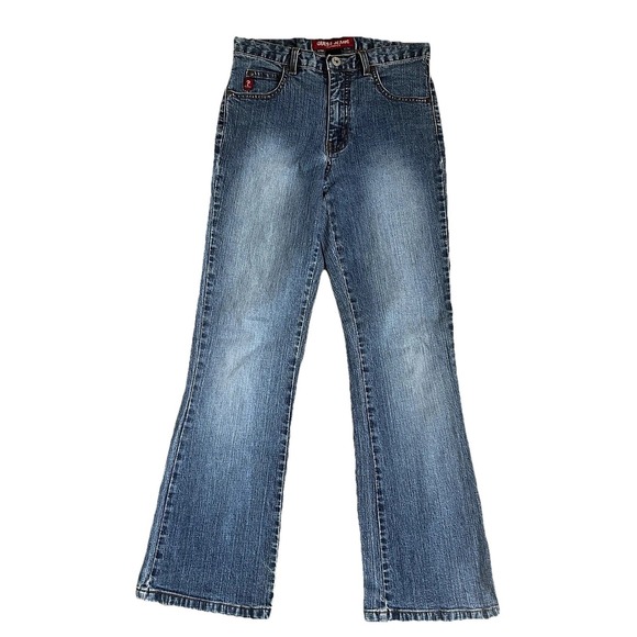 Guess Jeans Girl's Size 12 Bootcut Y2K blue with light wash - Picture 1 of 6